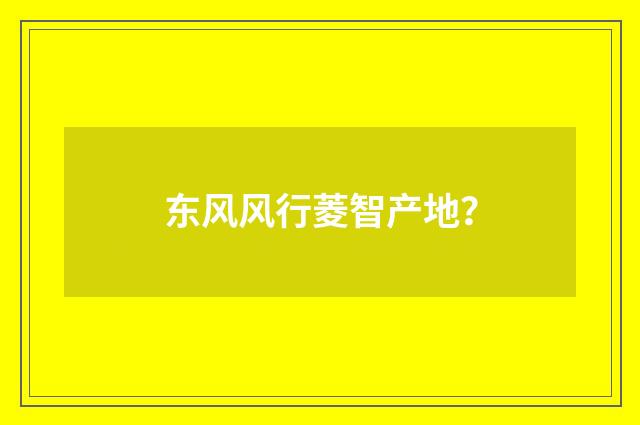 东风风行菱智产地?