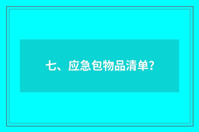 七、应急包物品清单？