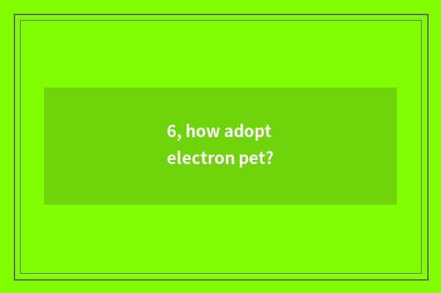 6, how adopt electron pet?