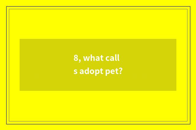 8, what calls adopt pet?