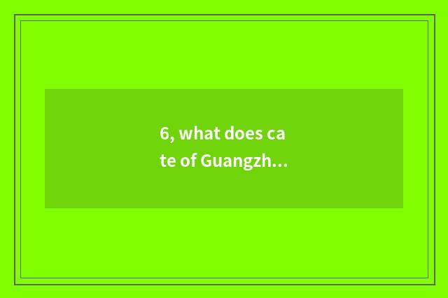 6, what does cate of Guangzhou fragrant village have, strategy of cate of par of