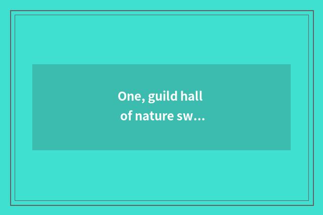One, guild hall of nature sweat evaporate how?