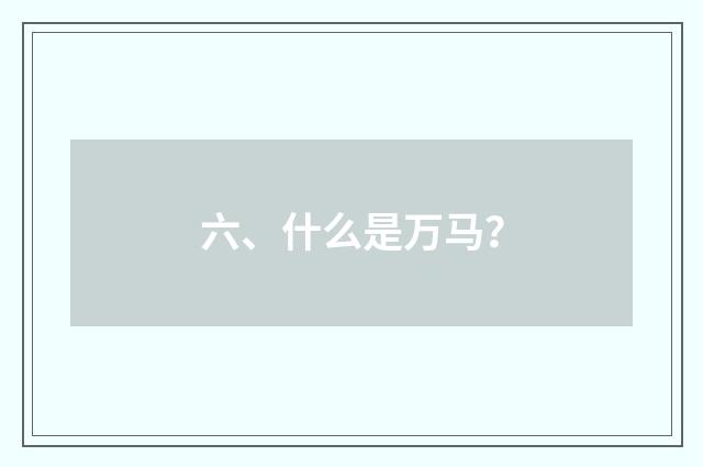 六、什么是万马？