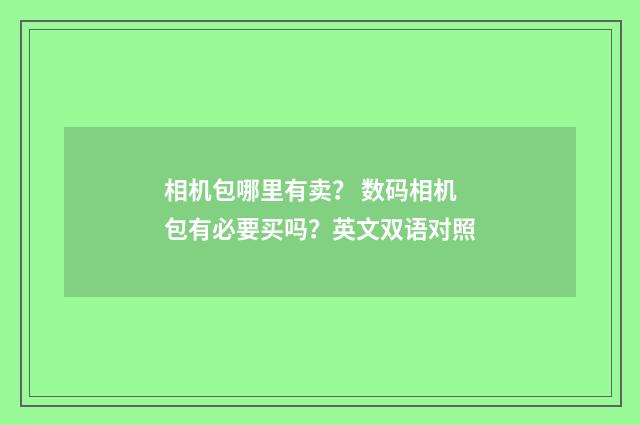 相机包哪里有卖？ 数码相机包有必要买吗？英文双语对照