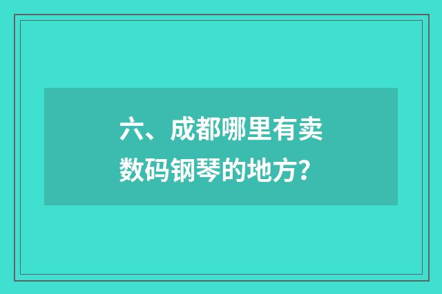 六、成都哪里有卖数码钢琴的地方?