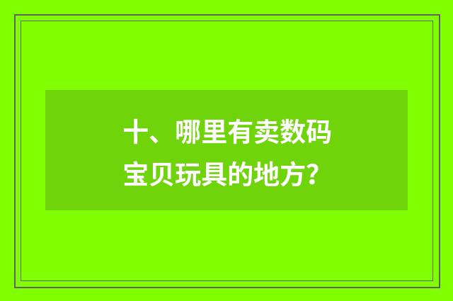 十、哪里有卖数码宝贝玩具的地方？