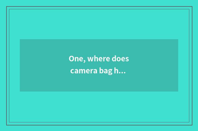 One, where does camera bag have sell?