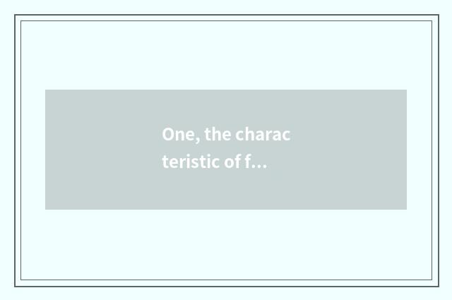 One, the characteristic of foreign culture?