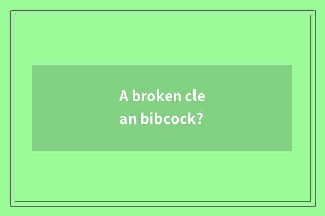 A broken clean bibcock?