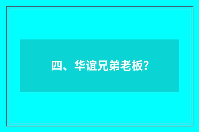 四、华谊兄弟老板？