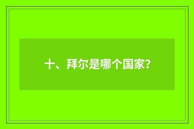十、拜尔是哪个国家?