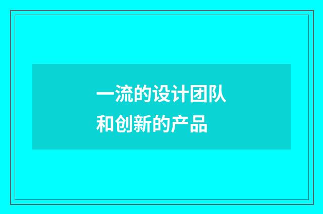 一流的设计团队和创新的产品