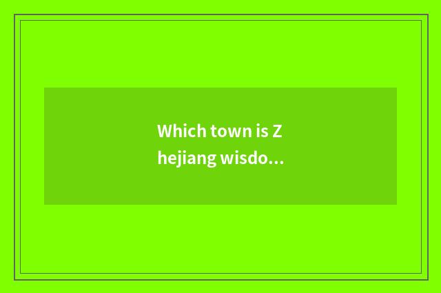 Which town is Zhejiang wisdom makes small town?
