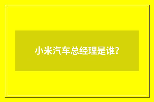 小米汽车总经理是谁?