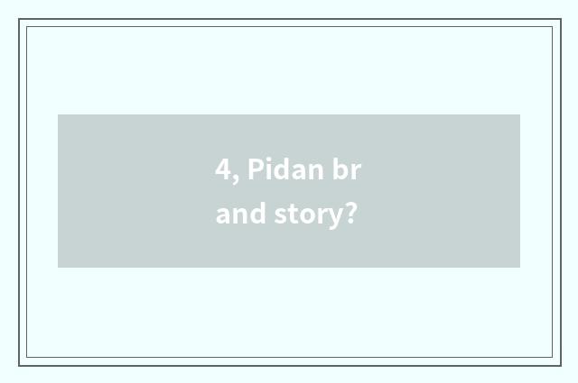 4, Pidan brand story?