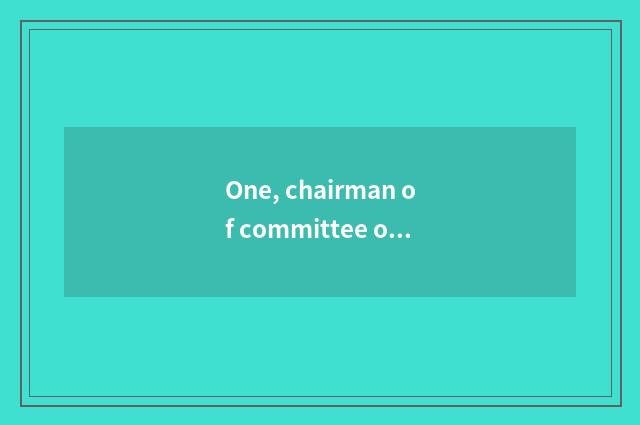 One, chairman of committee of finance and economics and vice director what level