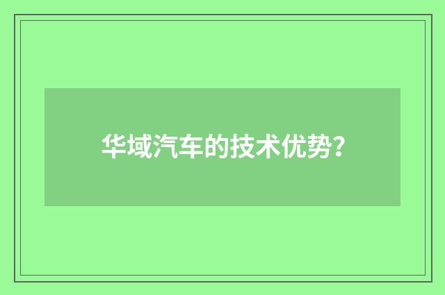 华域汽车的技术优势?