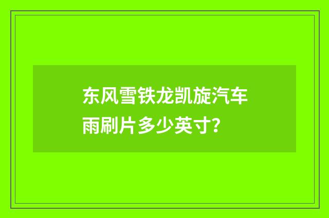 东风雪铁龙凯旋汽车雨刷片多少英寸？