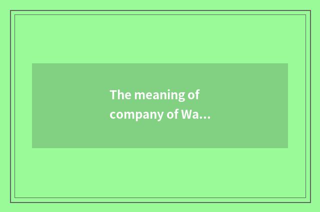 The meaning of company of Wang Saicong entertainment