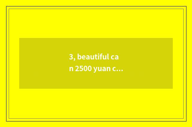 3, beautiful can 2500 yuan camera is that performance good?