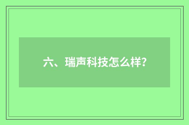 六、瑞声科技怎么样？
