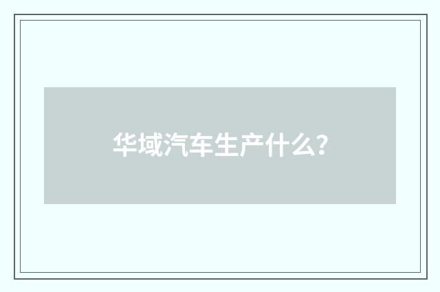 华域汽车生产什么？