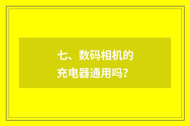 七、数码相机的充电器通用吗?