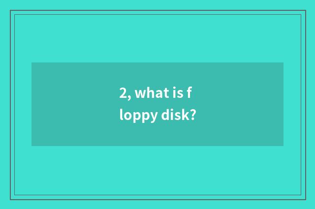 2, what is floppy disk?