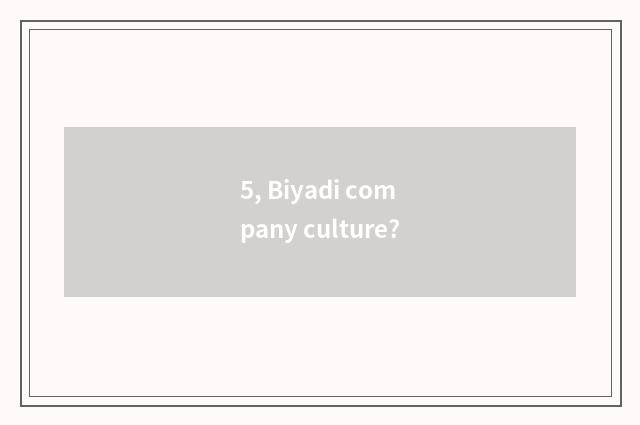 5, Biyadi company culture?