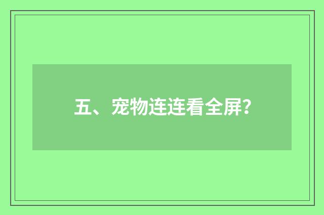 五、宠物连连看全屏?