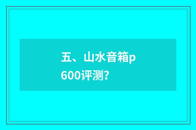 五、山水音箱p600评测？