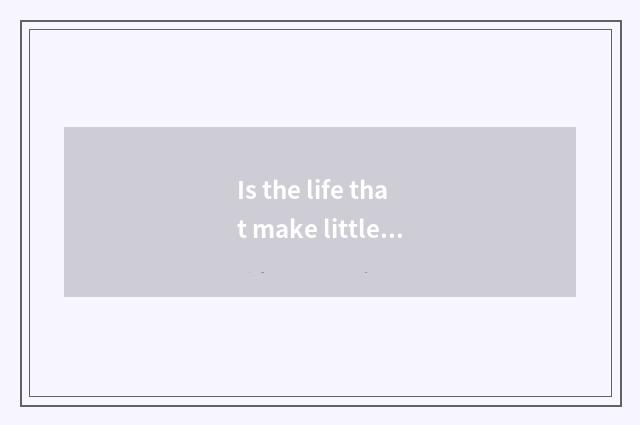 Is the life that make little stick person action?