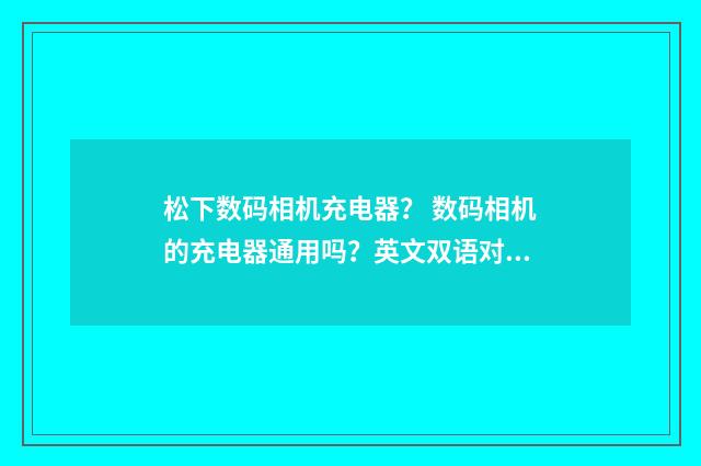 松下数码相机充电器? 数码相机的充电器通用吗?英文双语对照