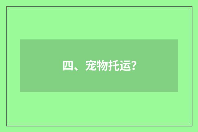 四、宠物托运?