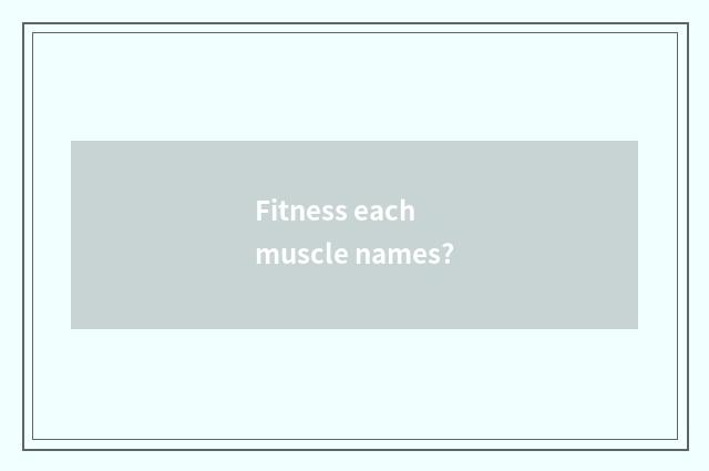Fitness each muscle names?