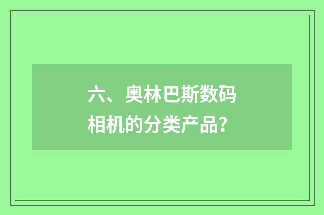 六、奥林巴斯数码相机的分类产品？