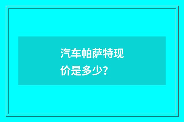 汽车帕萨特现价是多少?