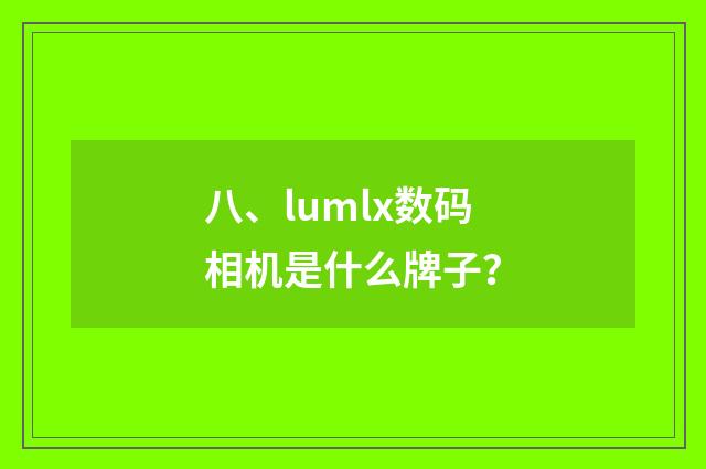 八、lumlx数码相机是什么牌子?