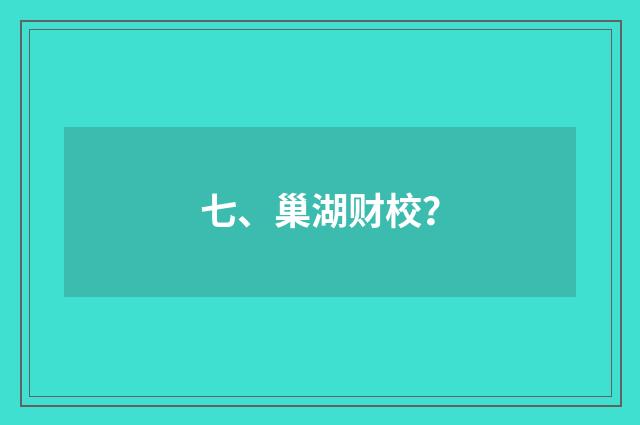 七、巢湖财校?