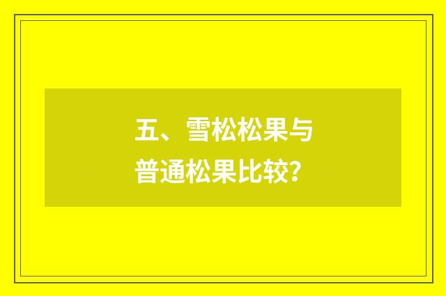 五、雪松松果与普通松果比较？