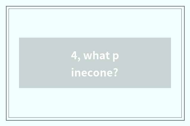 4, what pinecone?