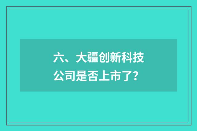 六、大疆创新科技公司是否上市了？