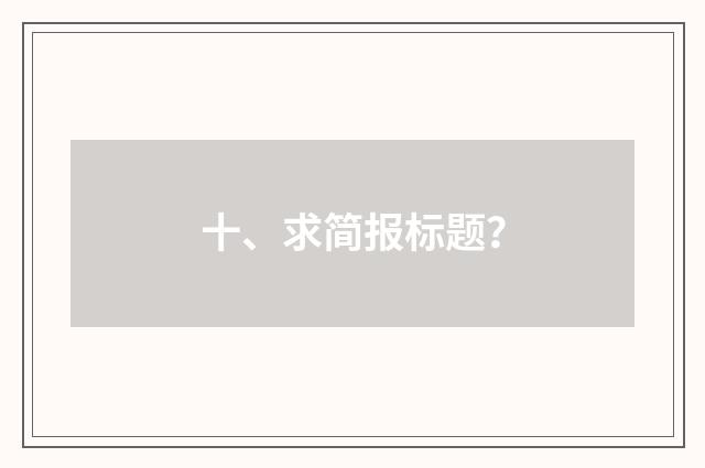 十、求简报标题？