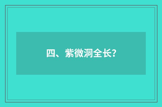四、紫微洞全长？