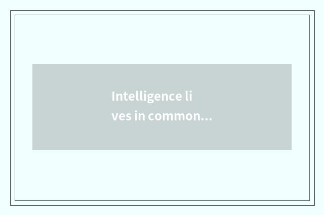 Intelligence lives in common problem and solution