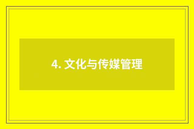 4. 文化与传媒管理