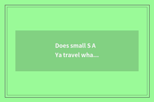 Does small S A Ya travel what does put together art call?