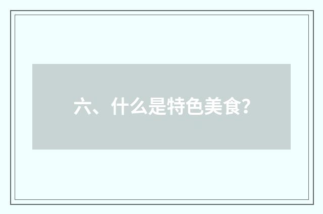 六、什么是特色美食?
