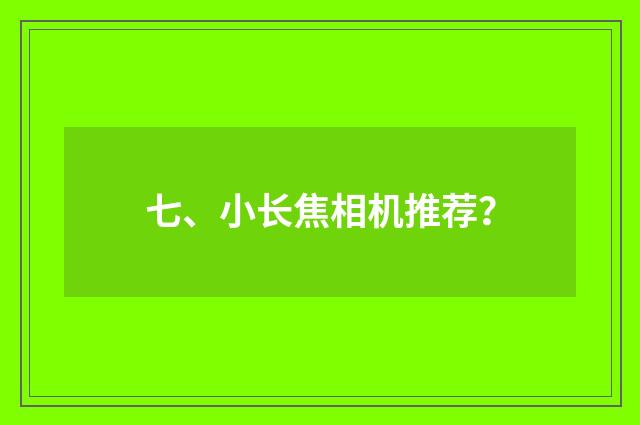 七、小长焦相机推荐？