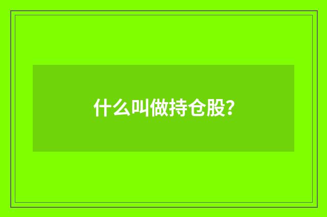 什么叫做持仓股?